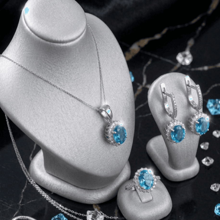 Safir taşlı bayan set - Görsel 2