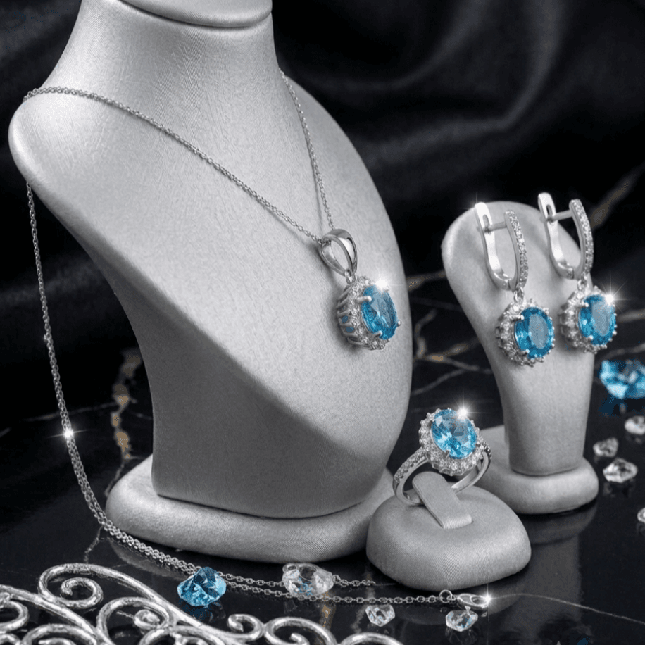 Safir taşlı bayan set
